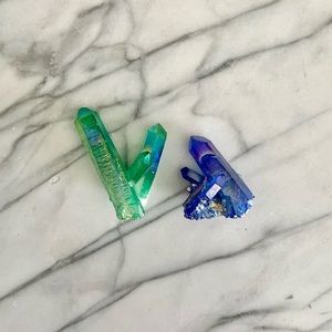 Aura Quartz Crystal Duo